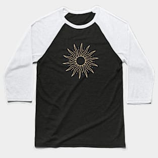 bohemian astrological design with sun, stars and sunburst. Boho linear icons or symbols in trendy minimalist style. Modern art Baseball T-Shirt